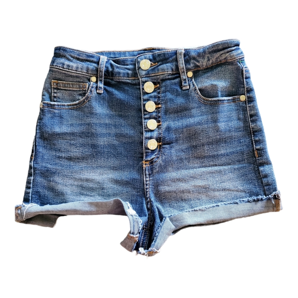 Guess Women's High Waist Rhinestone Denim Short Size 26